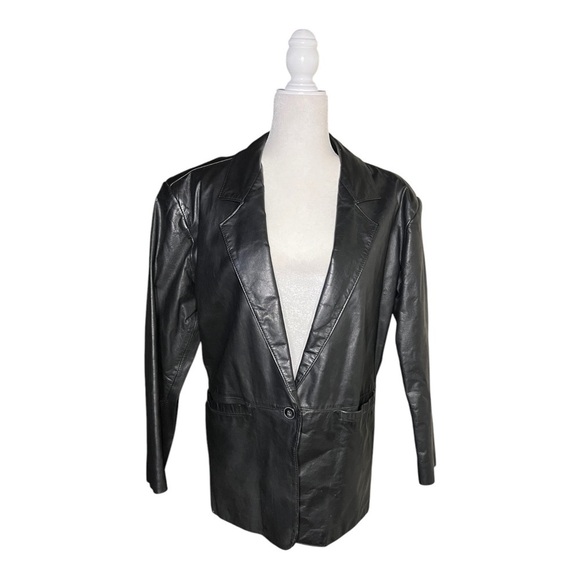 Jackets & Blazers - Vintage Black Leather Jacket Small